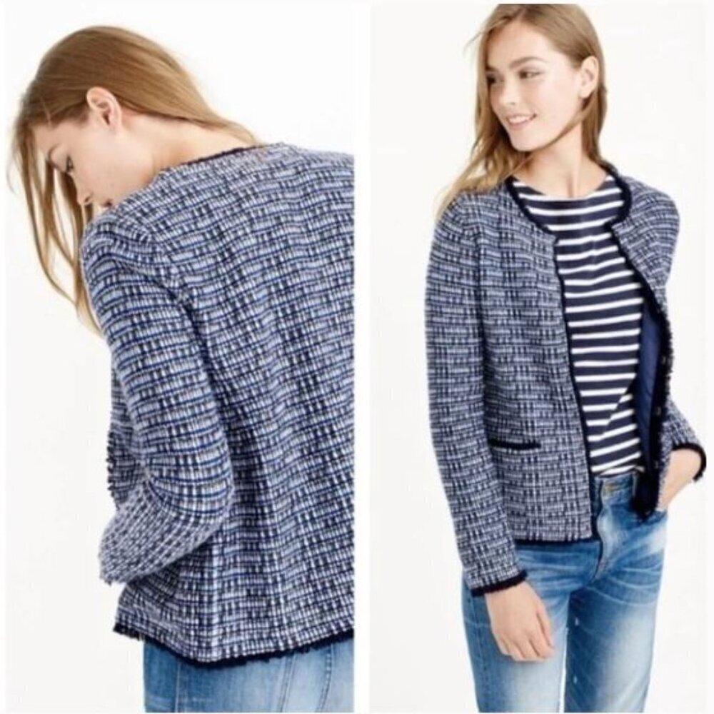 J .Crew Wool blend Jacket - Blue Multi tweed- sz S